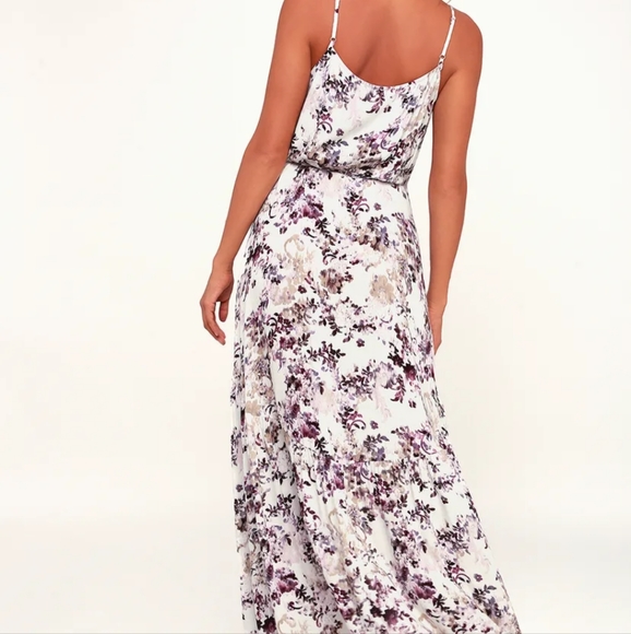 White and floral print midi wrap dress - Picture 2 of 4